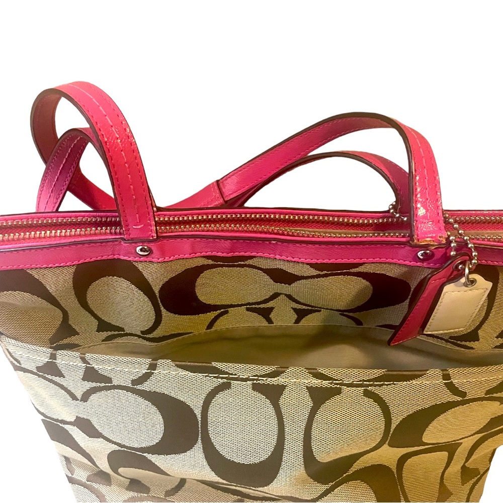 SPRING & SUMMER colored Beige and Hot Pink Coach Bag.